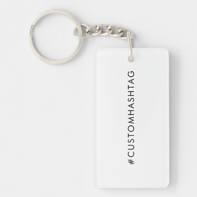 Custom Hashtag | Modern Trending Social Media  Keychain (Front)