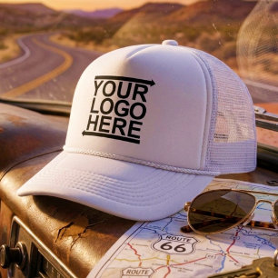 (Custom Hats) Company Logo Business Employee Staff Trucker Hat