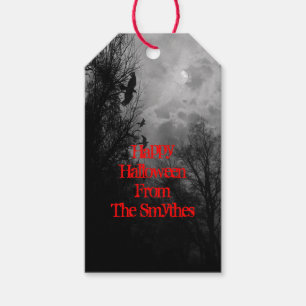 Custom Haunted Halloween Sky with Ravens Gift Tags