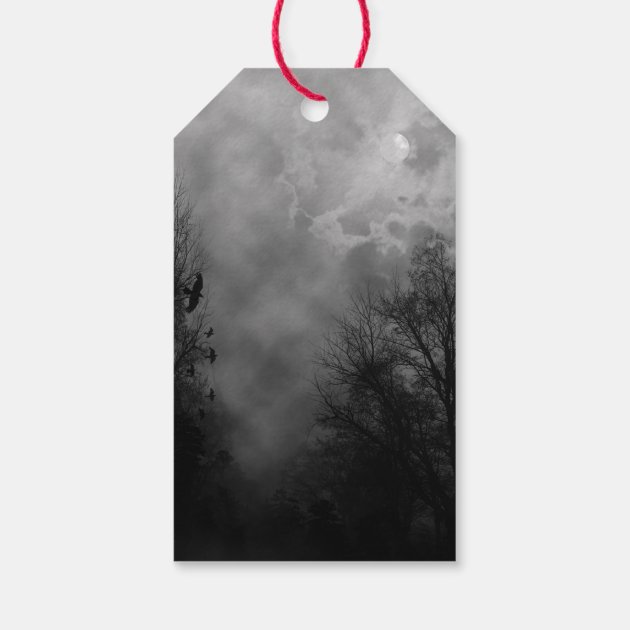 Custom Haunted Halloween Sky With Ravens Gift Tags