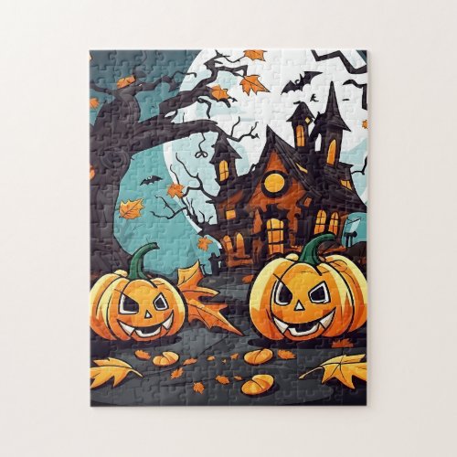 Custom Haunted House Halloween Jigsaw Puzzle