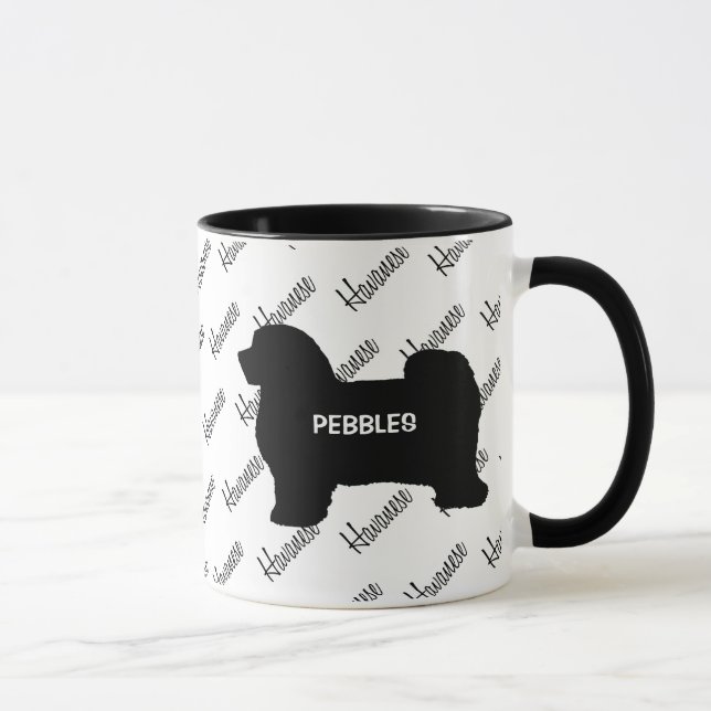 CUSTOM Havanese Dog Silhouette Mug (Right)