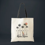 Custom Hawaii Beach Surfer Summer Vacation Gift Tote Bag<br><div class="desc">Embrace the laid-back charm of Hawaii with our 'Hawaii Beach' tote bag. Featuring iconic palm trees silhouetted against a breathtaking sunset, this tote bag radiates retro style and summer vibes. Whether you're a surfer catching waves or simply soaking up the vacation atmosphere, this tote bag captures the essence of Hawaiian...</div>
