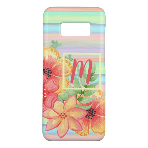Custom Hawaiian Floral Watercolor Art Motif Case_Mate Samsung Galaxy S8 Case