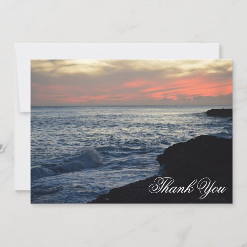 Custom Hawaiian SunsetShoreline Thank You Card