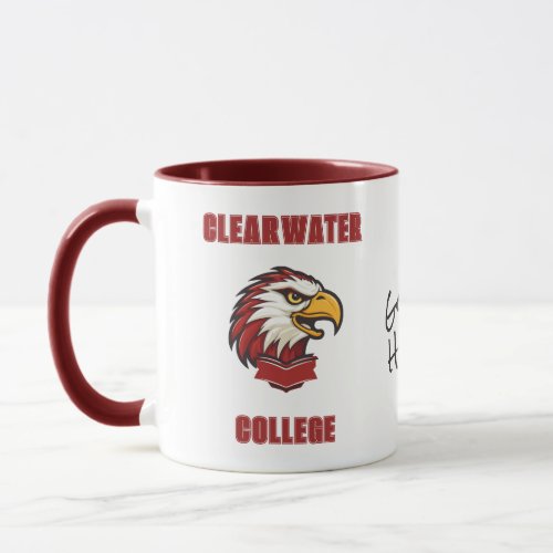 CUSTOM Hawks Eagle Mascot  Red _ School College Mug