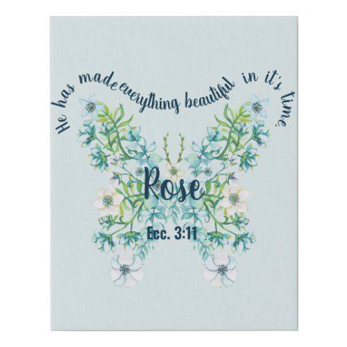 Custom He Has Made Everything Beautiful Faux Canvas Print