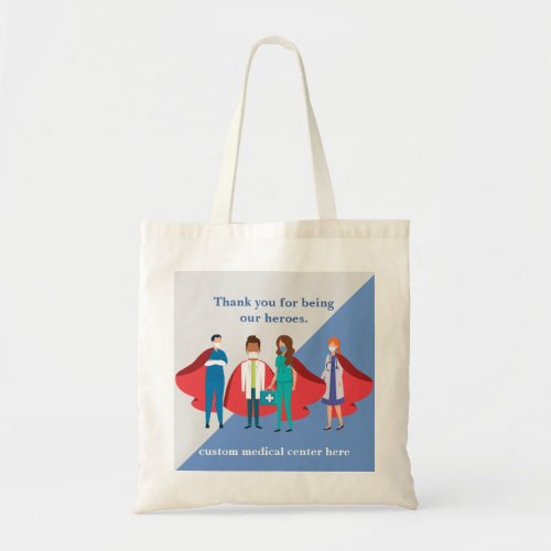 Custom Healthcare Worker Hero Doctor Nurse Clinic Tote Bag