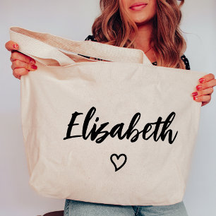 Custom Heart Bachelorette Bridesmaid Girls Trip Tote Bag
