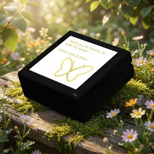 Custom Heart Butterfly Wooden Jewelry Keepsake Box