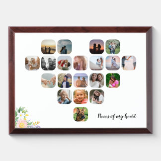Custom Heart Collage Photo Frame | Family & Friend Award Plaque