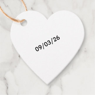 Custom Heart Date Favor Tag | Minimalist Wedding