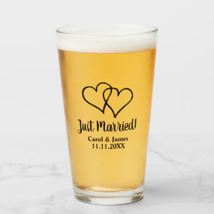 Custom heart drinking glasses for wedding party