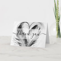 Custom Heart Feathers Thank You