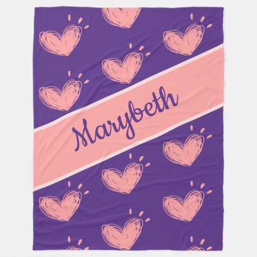 Custom Heart Fleece Blanket