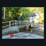 Custom Heart Helford Village Bridge Cornwall Photo<br><div class="desc">Customizable photos of Cornwall’s beauty, this one of a sunny morning at picturesque Helford village at the top of the Lizard Peninsula on Cornwall's South Coast. The stream meanders down past quaint thatched cottages under the pedestrian bridge next to the ford and into Helford Creek and Helford River. This historic...</div>