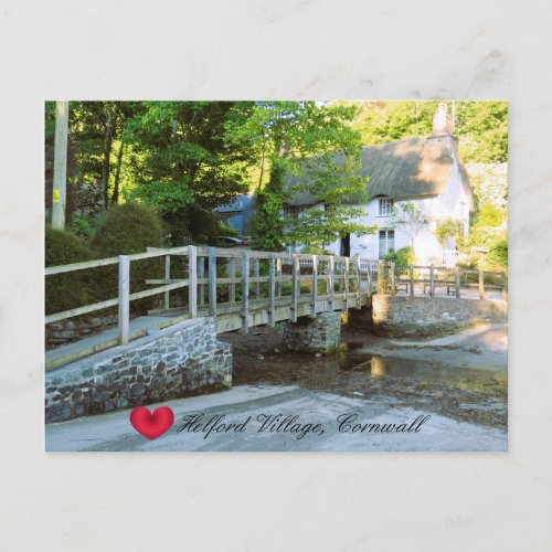 Custom Heart Helford Village Bridge Cornwall Photo Holiday Postcard