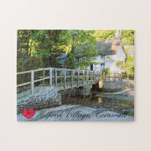 Custom Heart Helford Village Bridge Cornwall Photo Jigsaw Puzzle