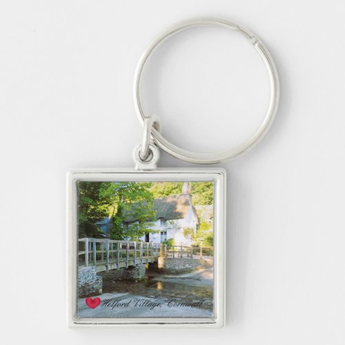 Custom Heart Helford Village Bridge Cornwall Photo Keychain