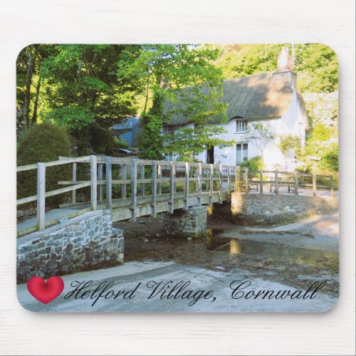 Custom Heart Helford Village Bridge Cornwall Photo Mouse Pad