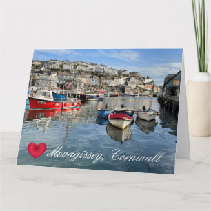 Custom Heart Mevagissey Fish Landing Quay Cornwall Card