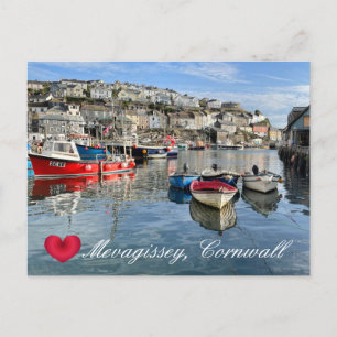 Custom Heart Mevagissey Fish Landing Quay Cornwall Holiday Postcard