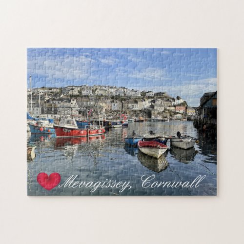 Custom Heart Mevagissey Fish Landing Quay Cornwall Jigsaw Puzzle