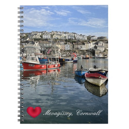Custom Heart Mevagissey Fish Landing Quay Cornwall Notebook