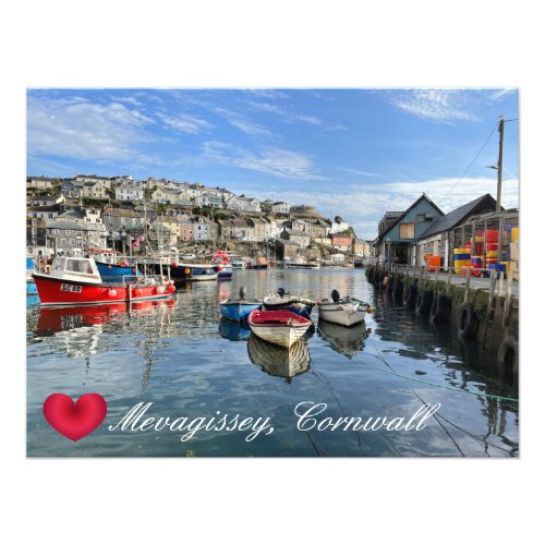 Custom Heart Mevagissey Fish Landing Quay Cornwall Photo Print