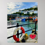 Custom Heart Mevagissey Harbor Lifebuoy Cornwall Poster<br><div class="desc">Customizable photos of Cornwall’s beauty, this one of the lifebuoy and boats moored by the West Quay in the quaint fishing harbor of Mevagissey on the South Coast. This historic and characterful town is popular with holiday makers and would make a great gift for those who live or holiday in...</div>
