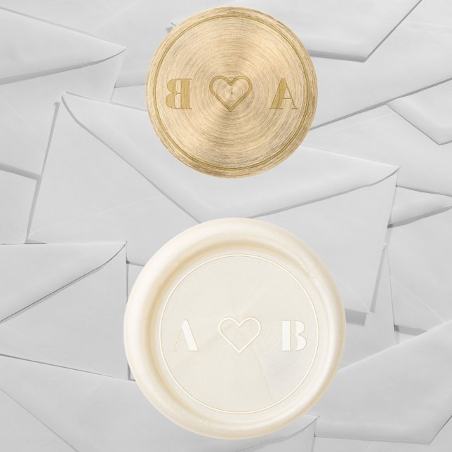 Custom Heart Monogram Wedding Wax Seal Stamp (Creator Uploaded)