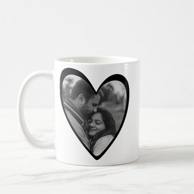 Custom Heart Mug Holiday  Gift - Photo and Message (Left)