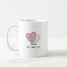 Custom Heart Mug with Name  Date
