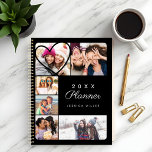 Custom Heart Multiple Photo Collage Minimal Black Planner<br><div class="desc">Special, memorable multiple photos college planner. The design features a 6 photo grid collage layout to display your own special sister photos. "Planner is displayed in stylish typography. A simple heart shape is displayed over one of the photos. The reverse side features the same design as the front but with...</div>
