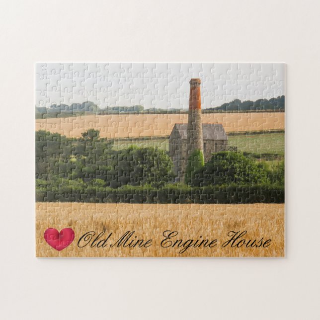 Custom Heart Old Mine Engine House Cornwall Photo Jigsaw Puzzle (Horizontal)