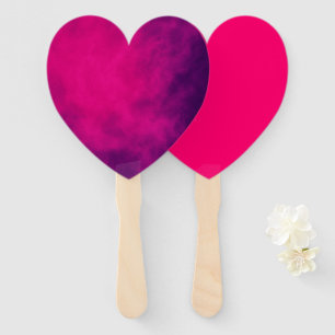 Custom Heart Paddle Fan – Neon Pink & Purple