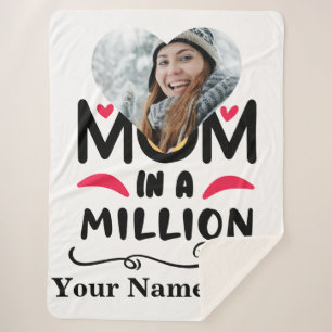 Custom heart photo mom in a million mothers day sherpa blanket
