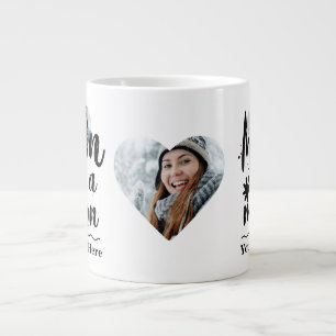 Custom heart photo mom in a million typography giant coffee mug