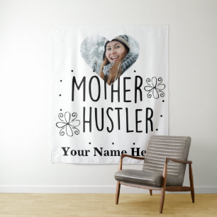 Custom heart photo Mother hustler Tapestry