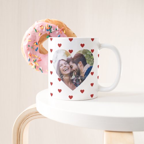 Custom Heart Photo Mug for Couples