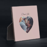 Custom Heart Photo Newlyweds Wedding Gift  Plaque<br><div class="desc">Lovable light spring mint pepermint color. Minimalist simple modern trendy chic style pastel aestethic in mint solid color. Mint home decor,  mint wedding decor aesthetic decor,  mint kitchen,  mint color.</div>