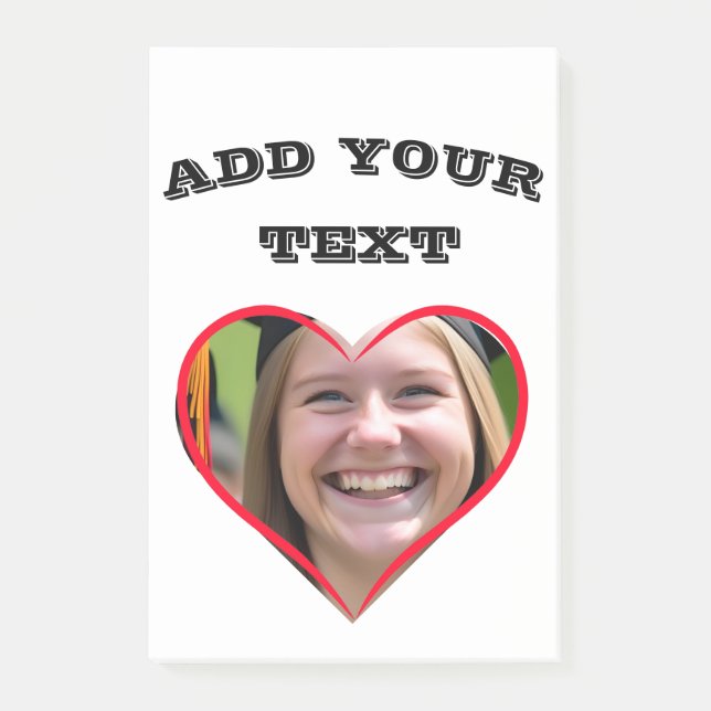 custom heart photo text  post-it notes (Front)