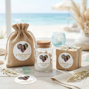 Custom Heart Photo Wedding Favor Stickers