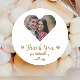 Custom Heart Photo Wedding Favor Stickers