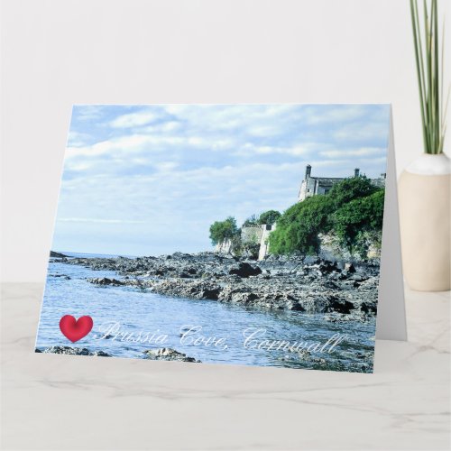 Custom Heart Prussia Cove Morning Cornwall Photo Card