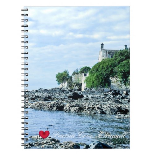 Custom Heart Prussia Cove Morning Cornwall Photo Notebook