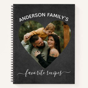 Custom Heart Shape Family Photo Recipe  Notebook
