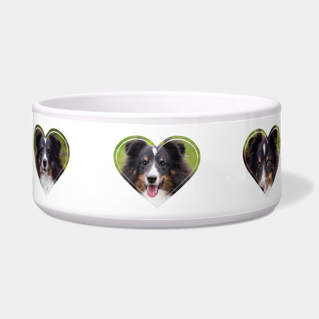 Custom Heart Shape Pet Photo Templates Bowl (Front)