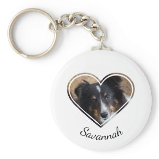 Custom Heart Shape Pet Photo With A Name Keychain