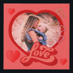 Custom heart shape photo love faux canvas print<br><div class="desc">Best custom gift.  Add your own picture. Edit photo and love logo filter. You can delete love logo and add your own text.</div>